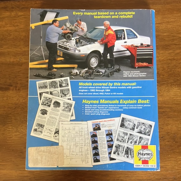 Nissan Sentra Automotive Repair Manual 1982 thru 1994 - Picture 2 of 4
